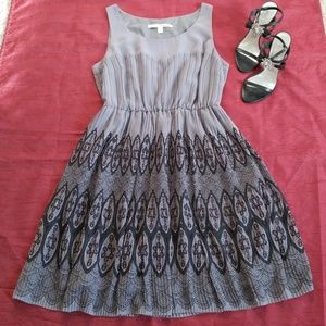 Lauren Conrad Gray Pleated Sleeveless Dress